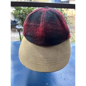 Vintage Britches Buffalo Plaid Red Wool Hunting Logging Trapper Hat Cap